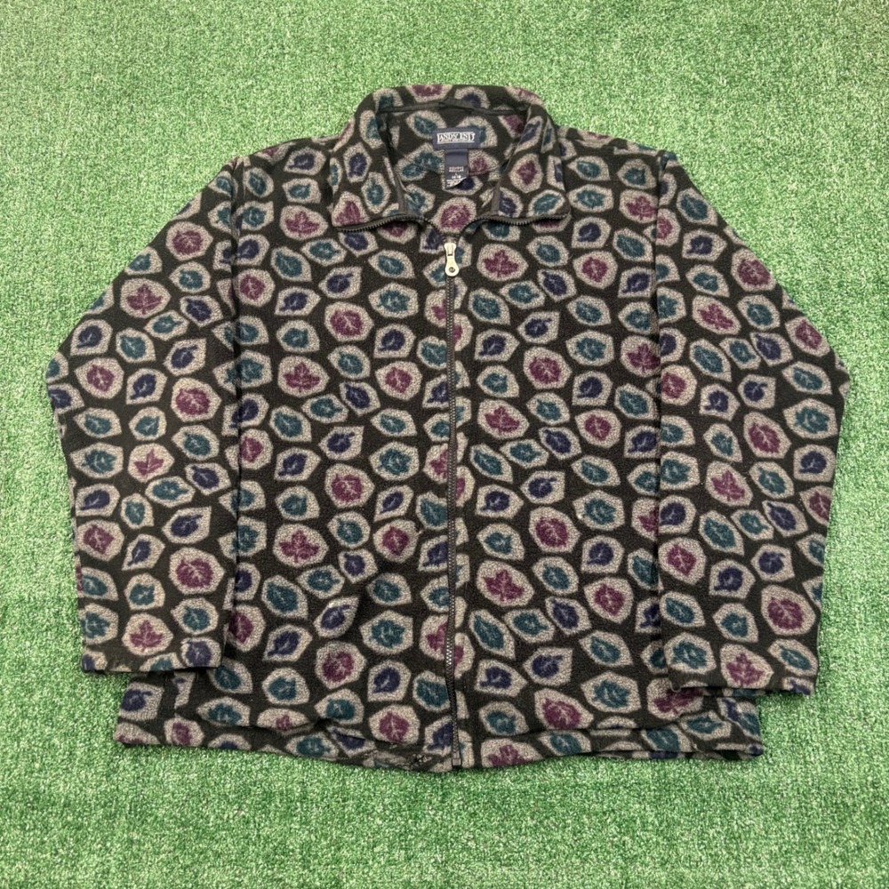 Vintage 90s Lands End Fleece Full Zip Jacket